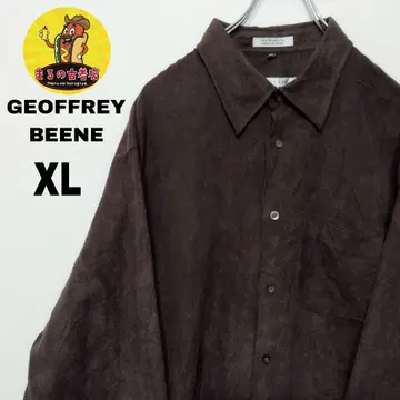 USA 구제 의류 GEOFFREY BEENE 긴팔 버튼 셔츠 XL 브라운