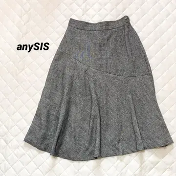 anySIS 롱 스커트 다크 그레이