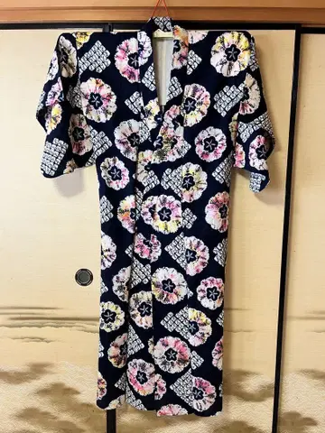 조임 유카타 꽃무늬
