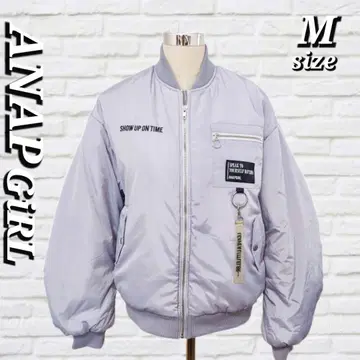 ANAP GiRL 라이트 MA-1 M 사이즈 라이트 그레이 블루종