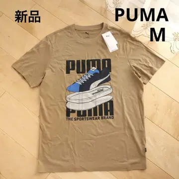 PUMA 푸마 스니커즈 디자인 반팔 티셔츠 브라운 남성용 M 새상품
