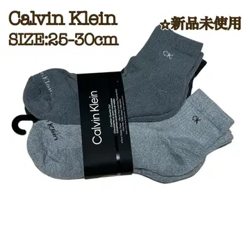 Calvin Klein 6족 남성용 삭스 25~30cm CK 로고 그레이