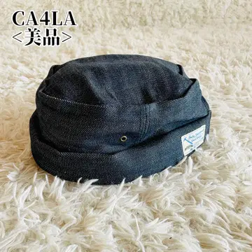 [새상품급] CA4LA 다크 블루 데님 롤캡 가죽 벨트