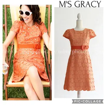 M'S GRACY 카탈로그 게재 하트 패턴 레이스 원피스