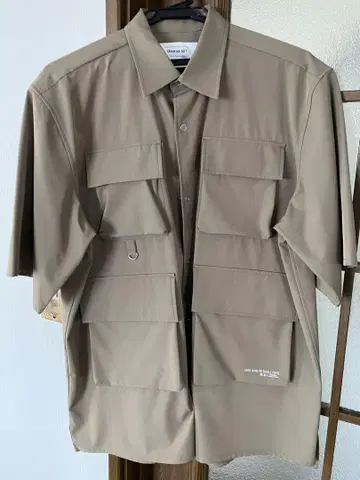 남성용 반팔 자켓 셔츠 L 카키