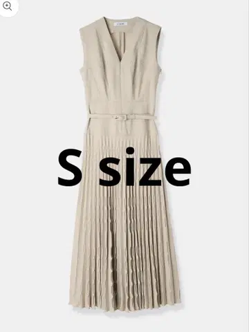 L'AUBE BLANC Shell Pleats Dress Beige S