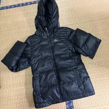 adidas 블랙 다운 자켓 후드 부착