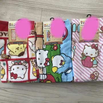 산리오 페이스 타월 레트로 각 1매씩 3매 세트