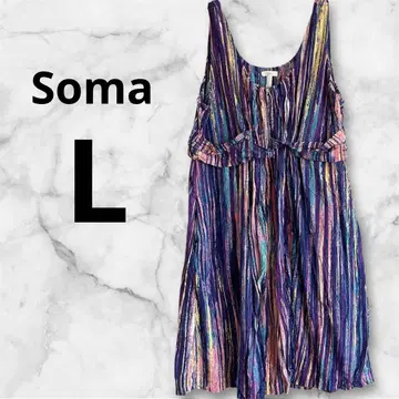 Soma 스트라이프 패턴 슬리브리스 튜닉 L 사이즈