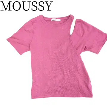 MOUSSY 마우지 오픈 숄더 티셔츠 어깨 살짝 핑크