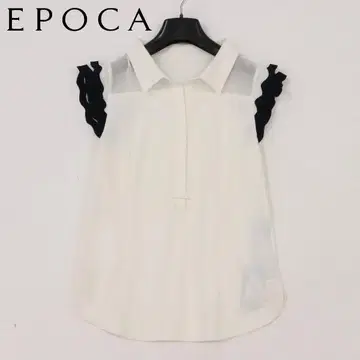 B7038 새상품 에포카 시어 절개 프릴 코튼 상의 40