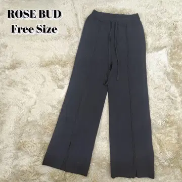 ROSE BUD 이지 팬츠 니트 팬츠 슬릿 센터 프레스