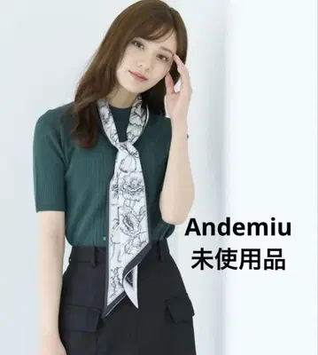 안데미우 Andemiu 스카프 리브 니트 상의