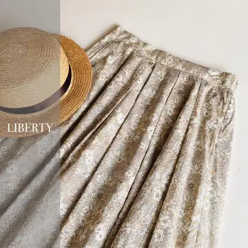Liberty 리버티 플라워 프린트 턱 플레어 스커트