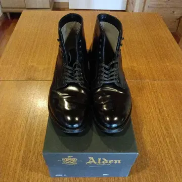 Alden 워크 부츠 블랙 가죽
