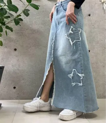 Wcloset 데미지 데님 스커트
