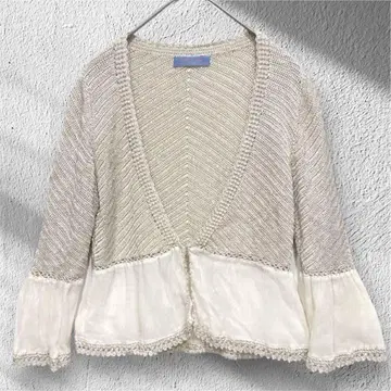 가디건 실크 혼방 레이온 혼방 이소재 라메 내추럴 페미닌 겉옷