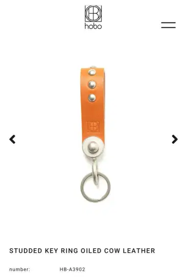 STUDDED KEY RING OILED COW LEATHER