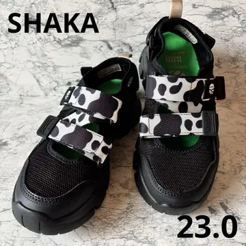 레어 미품 SHAKA 샤카 x GOODDEAL 샌들 통굽 카우 23