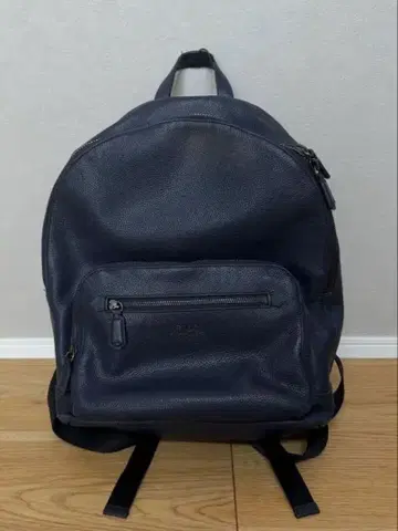 POLO 네이비 가죽 백팩