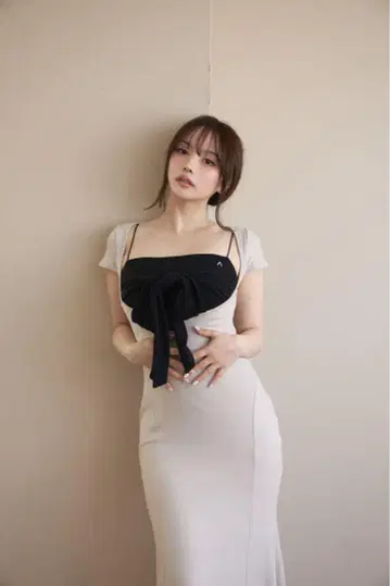 andmary Lady like 롱 드레스 베이지