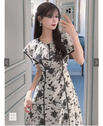 러플 칼라 꽃무늬 원피스(pm583)