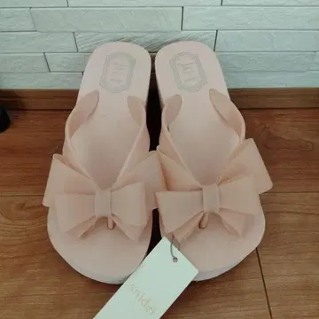 snidel 리본 핑크 웨지 샌들 비치 샌들 스나이델