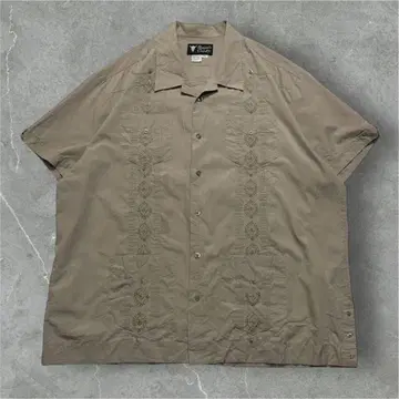 90s 빈티지 쿠바 셔츠 2XL 아쉬 브라운 박스 6584