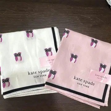 kate spade 올빼미 디자인 손수건 2매 세트