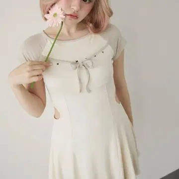 andmary Mary logo flare mini dress