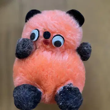 오렌지 컬러 팬더 봉제 인형