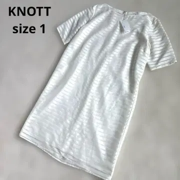 택 포함 새상품 KNOTT 노 투모로우랜드 시어 보더 반팔 원피스