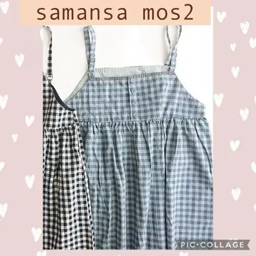 사만사 모스모스 깅엄 체크 원피스 점퍼스커트 SM2