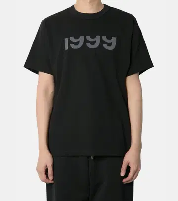 [미사용 새상품] sacai 25SS 플록 프린트 티셔츠 블랙 사이즈 2