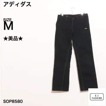 새상품급 아디다스 빈티지 데님 스트레이트 로고 금 자수 백 로고