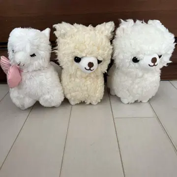 알파카 알파카 봉제 인형 바캉스 화이트 3점