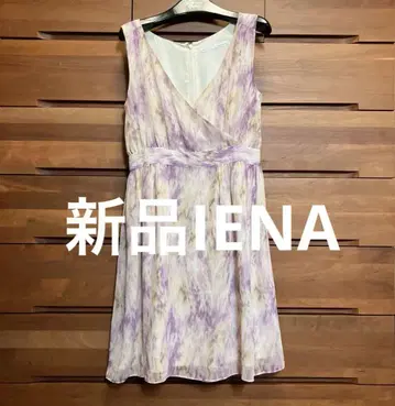 새상품 IENA 쉬폰 원피스 슬리브리스 수채화 이에나 스피크스팬