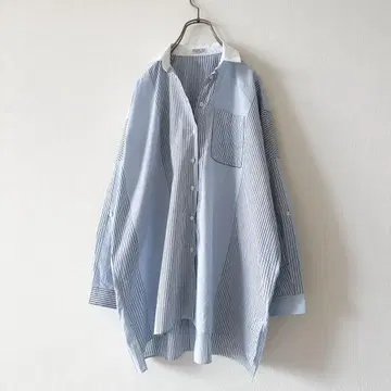 Brunello Cucinelli 빅 스트라이프 절개 셔츠