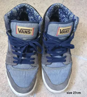 VANS 데님 페이즐리 반다나 패턴 하이컷 스니커즈 네이비 27cm