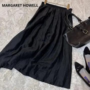 새상품급*마가렛호웰 린넨 맥시 기장 턱 플레어 스커트 블랙 1