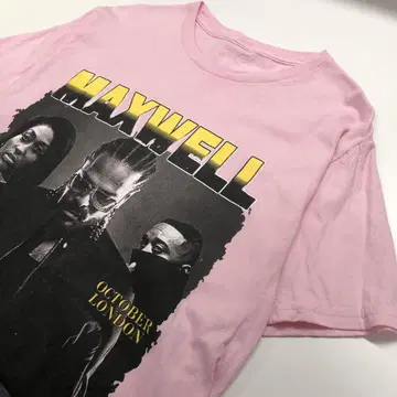 MAXWELL 투어 티셔츠 밴드 티 핑크 남성용 M 상당