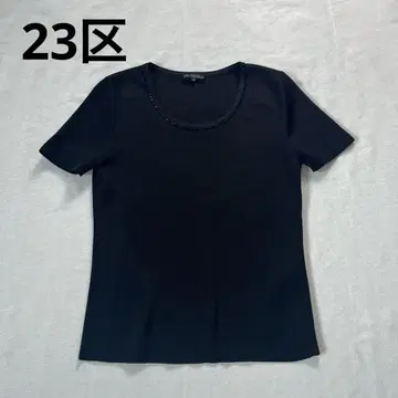 새상품급 23구 반팔 티셔츠 비즈 블랙 아세테이트
