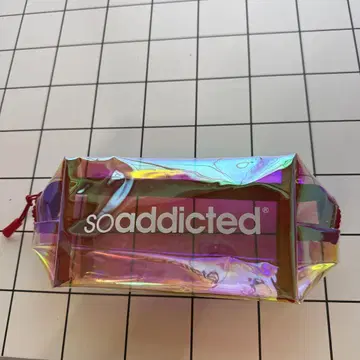 so addicted 레인보우 컬러 파우치 빨간색 지퍼