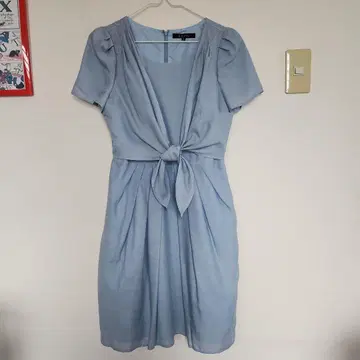 ketty 스카이블루 무릎 기장 반팔 원피스