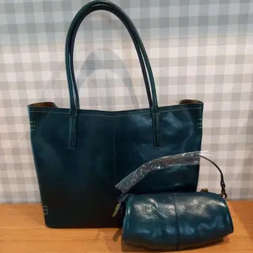 새상품 FRAME WORK 미니 백 포함 가죽 토트백 짙은 그린