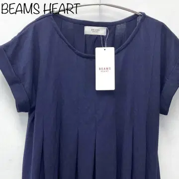 [ BEAMS HEART ] 택 포함 턱 플레어 원피스 네이비