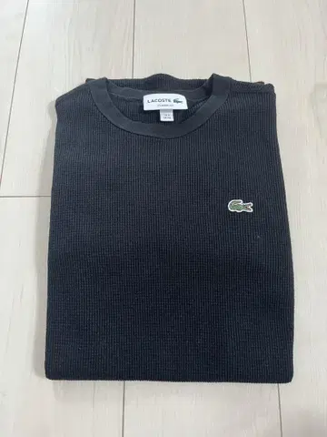 LACOSTE 블랙 리브 니트 긴팔 XS