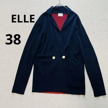 엘르 ELLE 네이비 테일러드 자켓 니트 겉옷 38 오피스