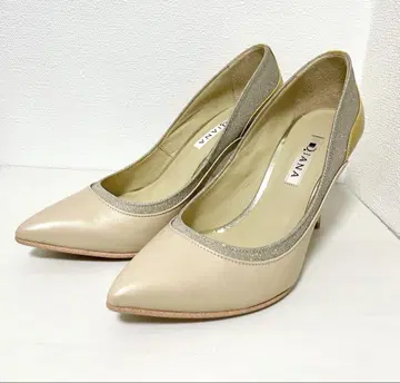DIANA 베이지 스틸레토 하이힐 라메 24.5cm