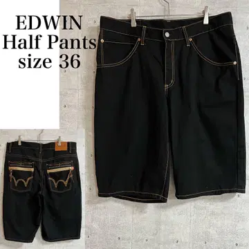 EDWIN 데님 하프 팬츠 블랙 사이즈 36